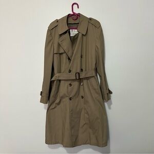 Vintage LONDON FOG Maincoats Mens Removable Liner Belted Trench Overcoat 42 Reg